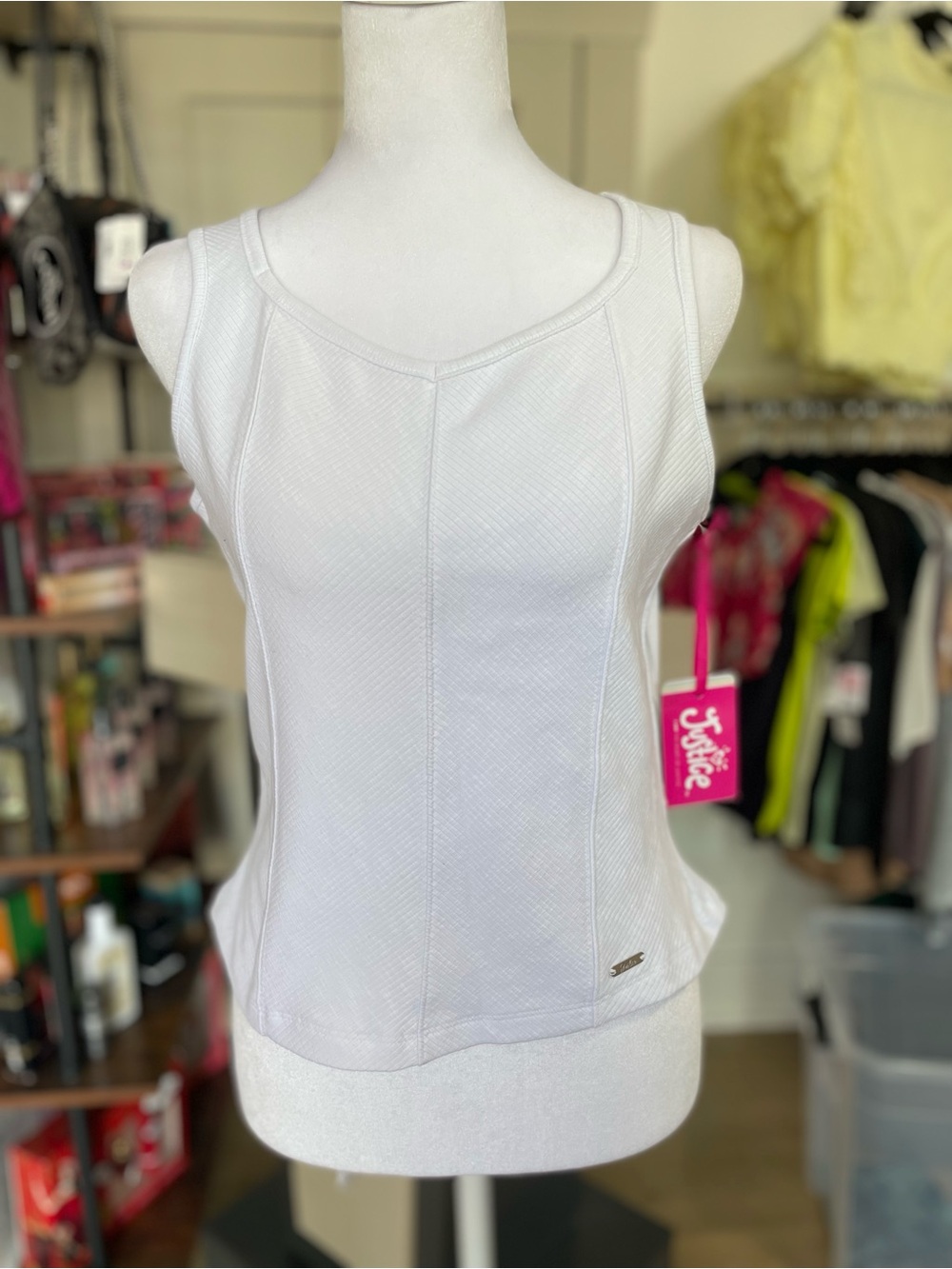 Justice White Panel Tank Top